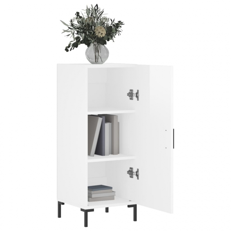 Sideboard Hochglanz-Weiß 34,5x34x90 cm Holzwerkstoff