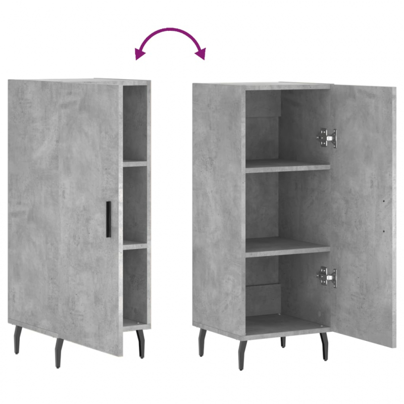 Sideboard Betongrau 34,5x34x90 cm Holzwerkstoff