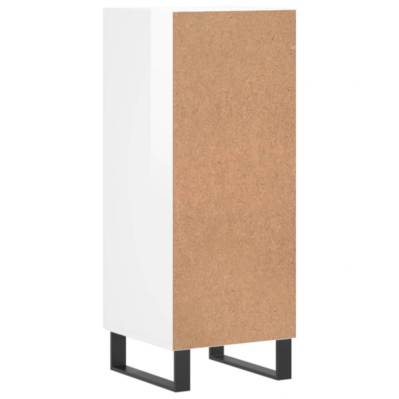 Sideboard Hochglanz-Weiß 34,5x34x90 cm Holzwerkstoff