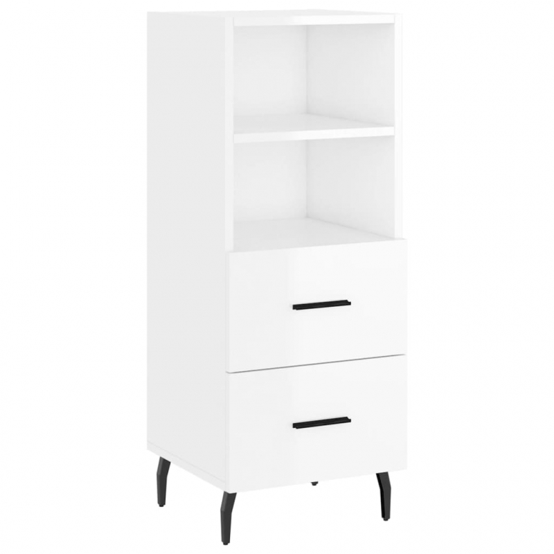 Sideboard Hochglanz-Weiß 34,5x34x90 cm Holzwerkstoff
