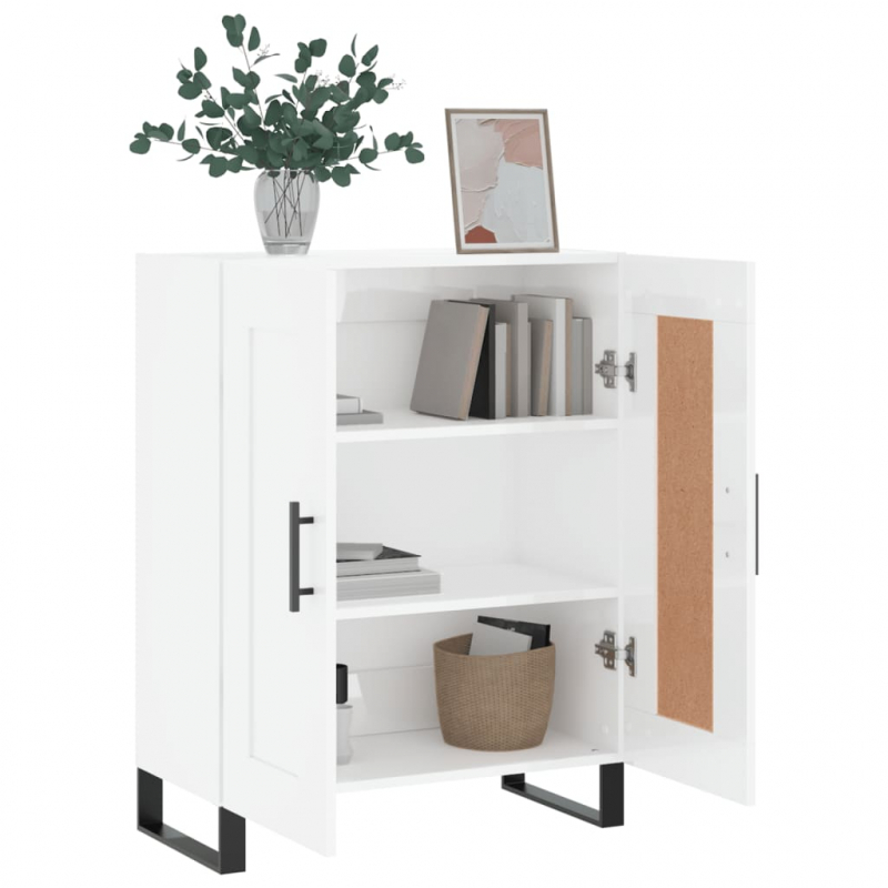 Sideboard Hochglanz-Weiß 69,5x34x90 cm Holzwerkstoff