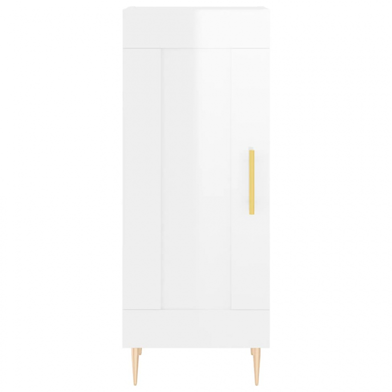 Sideboard Hochglanz-Weiß 34,5x34x90 cm Holzwerkstoff