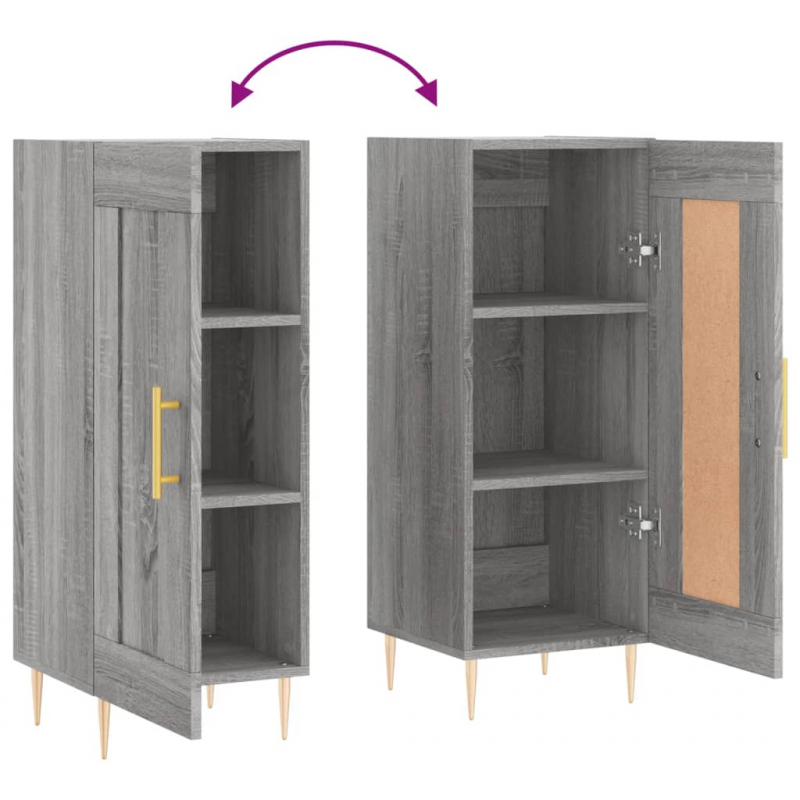 Sideboard Grau Sonoma 34,5x34x90 cm Holzwerkstoff