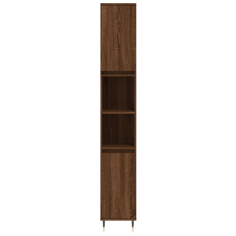 Badschrank Braun Eichen-Optik 30x30x190 cm Holzwerkstoff