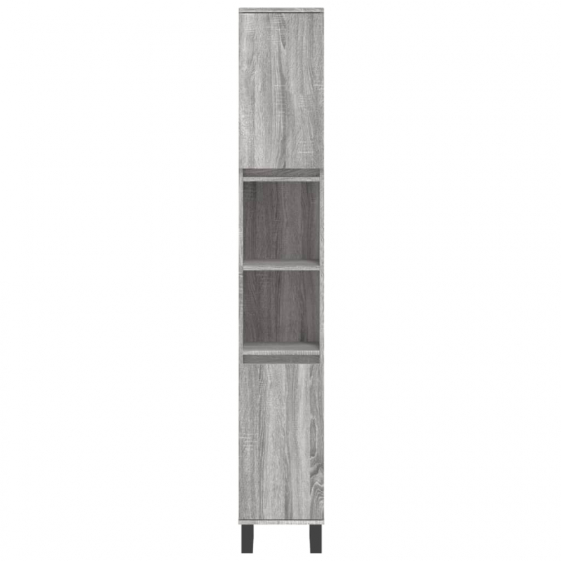 Badschrank Grau Sonoma 30x30x190 cm Holzwerkstoff