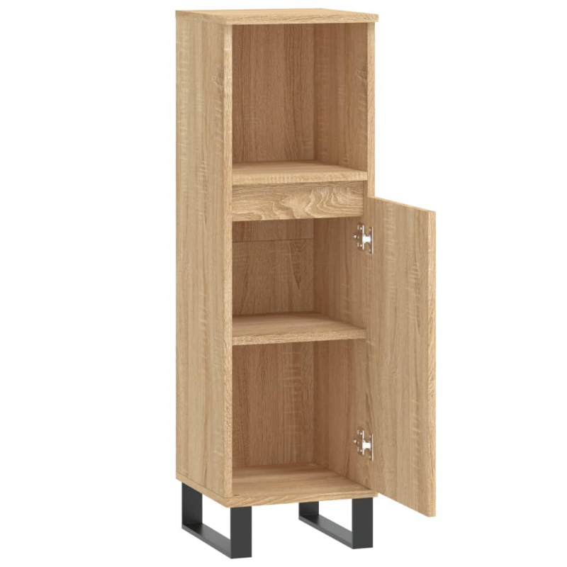 Badschrank Sonoma-Eiche 30x30x100 cm Holzwerkstoff