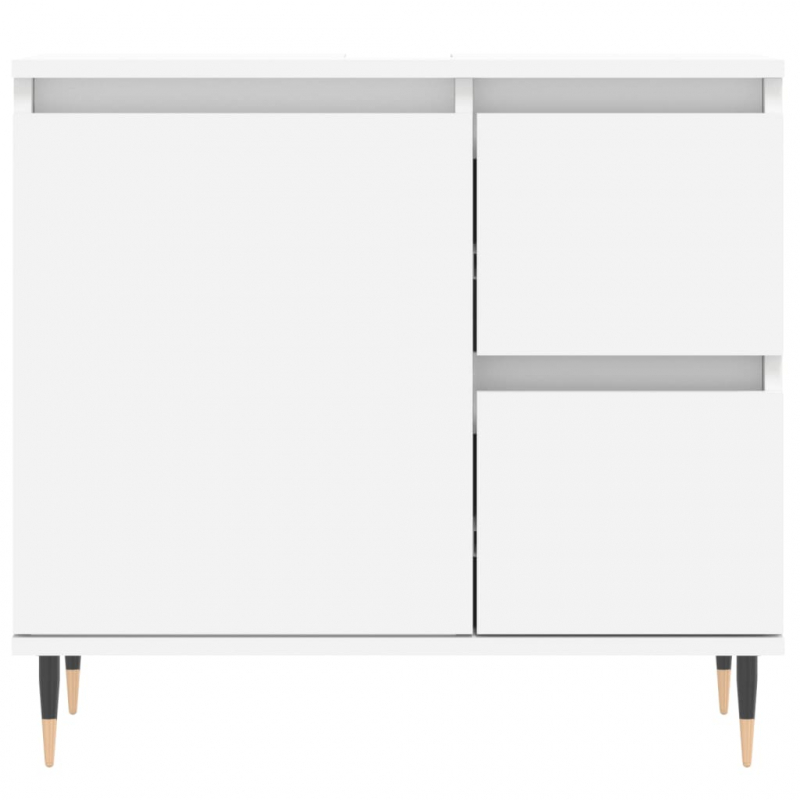 Badschrank Weiß 65x33x60 cm Holzwerkstoff