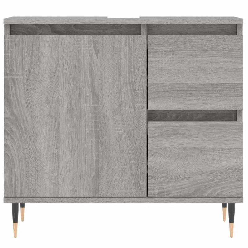 Badschrank Grau Sonoma 65x33x60 cm Holzwerkstoff