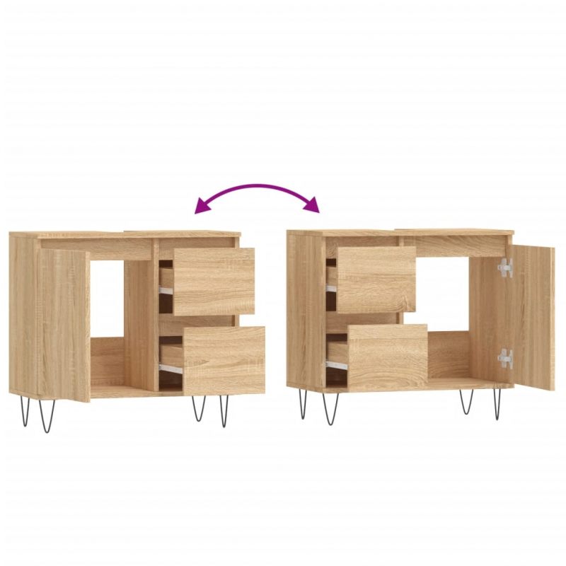 Badschrank Sonoma-Eiche 65x33x60 cm Holzwerkstoff