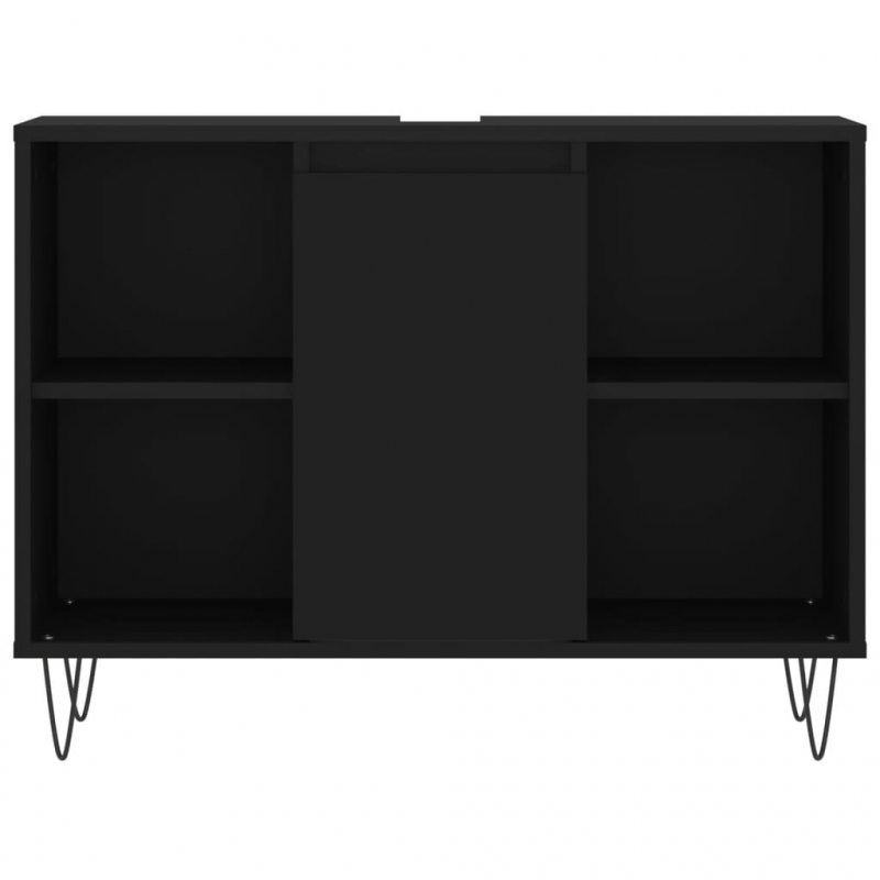 Badschrank Schwarz 80x33x60 cm Holzwerkstoff