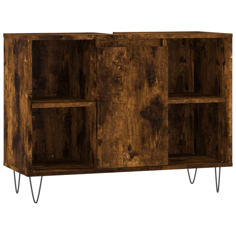 Badschrank Räuchereiche 80x33x60 cm Holzwerkstoff