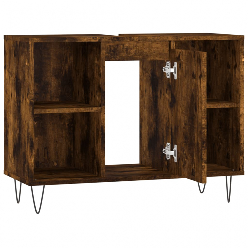 Badschrank Räuchereiche 80x33x60 cm Holzwerkstoff