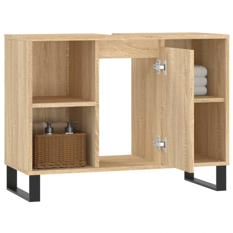 Badschrank Sonoma-Eiche 80x33x60 cm Holzwerkstoff