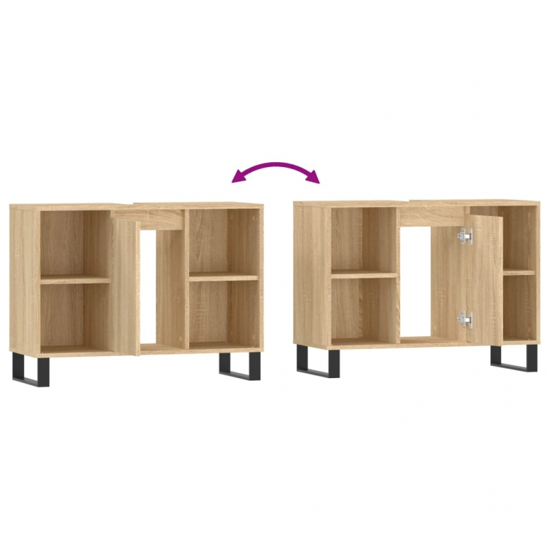 Badschrank Sonoma-Eiche 80x33x60 cm Holzwerkstoff