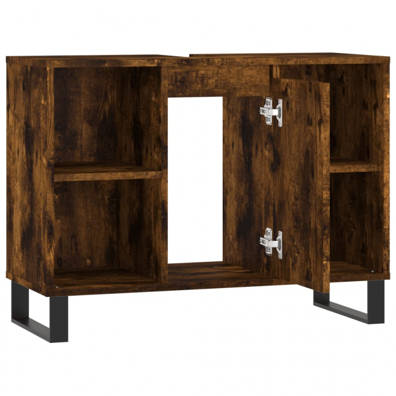 Badschrank Räuchereiche 80x33x60 cm Holzwerkstoff