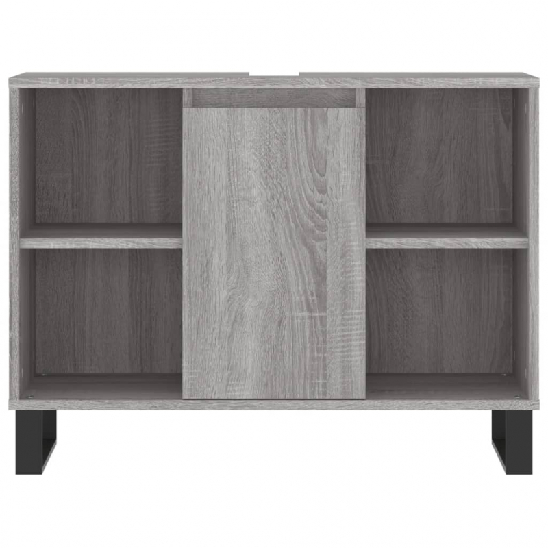 Badschrank Grau Sonoma 80x33x60 cm Holzwerkstoff