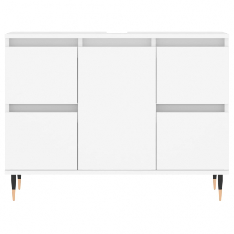 Badschrank Weiß 80x33x60 cm Holzwerkstoff