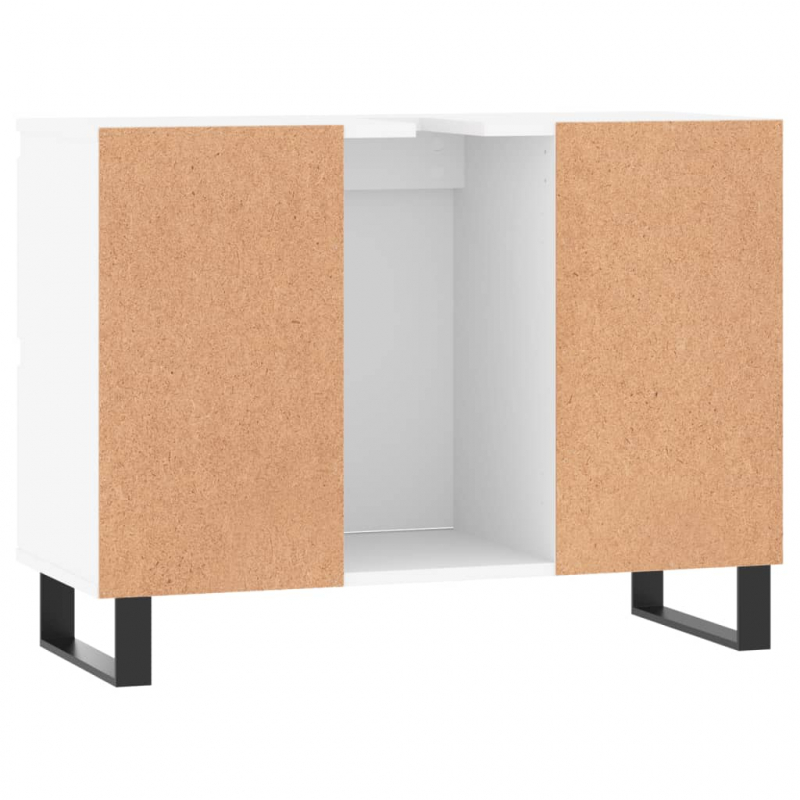 Badschrank Weiß 80x33x60 cm Holzwerkstoff