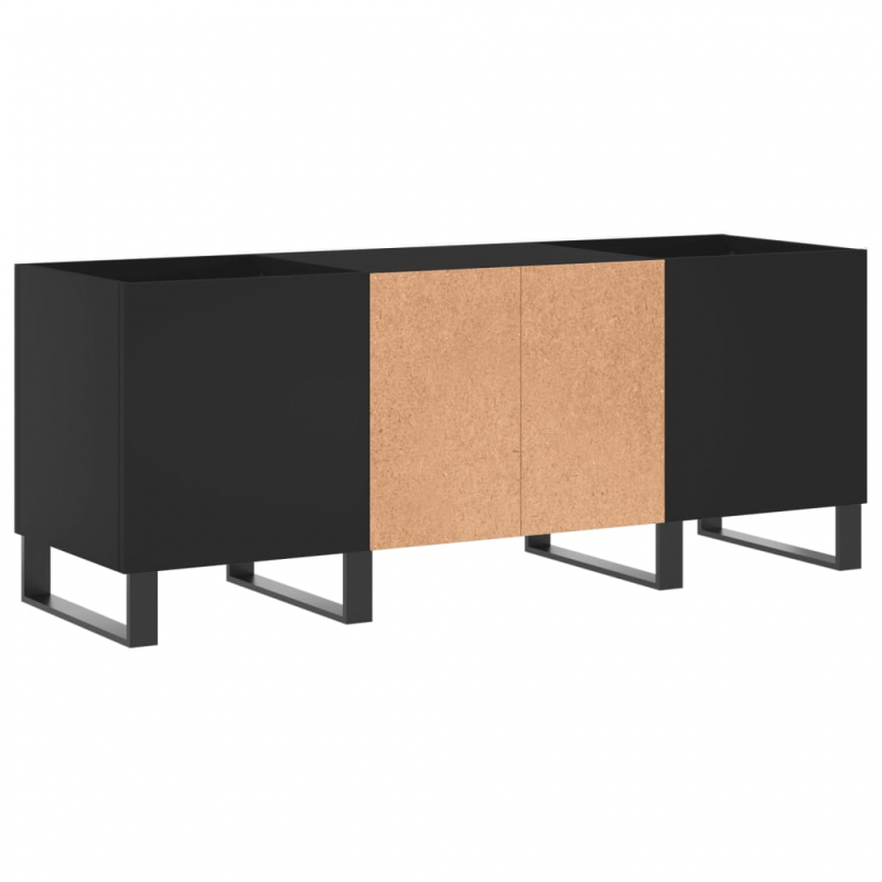 Plattenschrank Schwarz 121x38x48 cm Holzwerkstoff