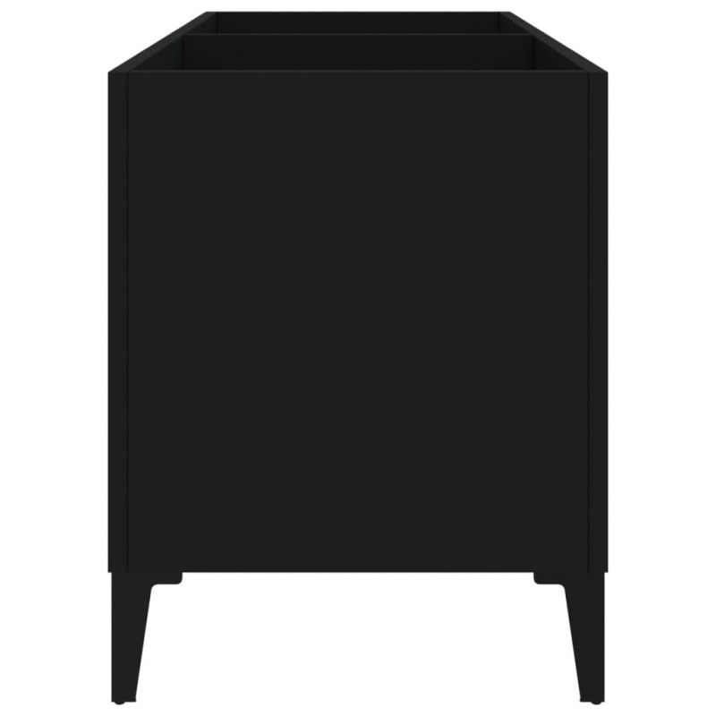 Plattenschrank Schwarz 74,5x38x48 cm Holzwerkstoff