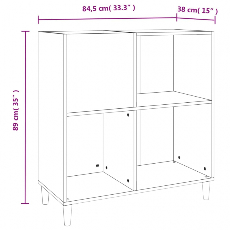 Plattenschrank Weiß 84,5x38x89 cm Holzwerkstoff