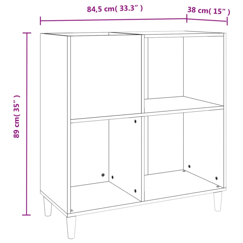 Plattenschrank Räuchereiche 84,5x38x89 cm Holzwerkstoff