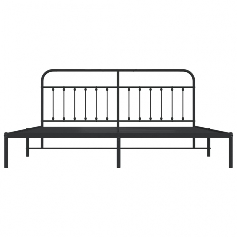 Bettgestell mit Kopfteil Metall Schwarz 200x200 cm