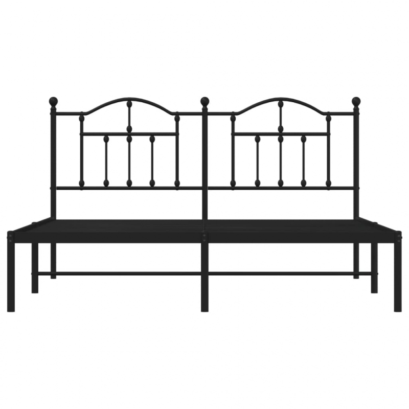 Bettgestell mit Kopfteil Metall Schwarz 183x213 cm