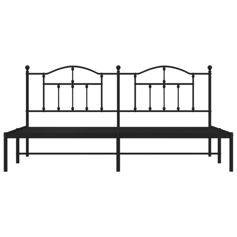 Bettgestell mit Kopfteil Metall Schwarz 193x203 cm