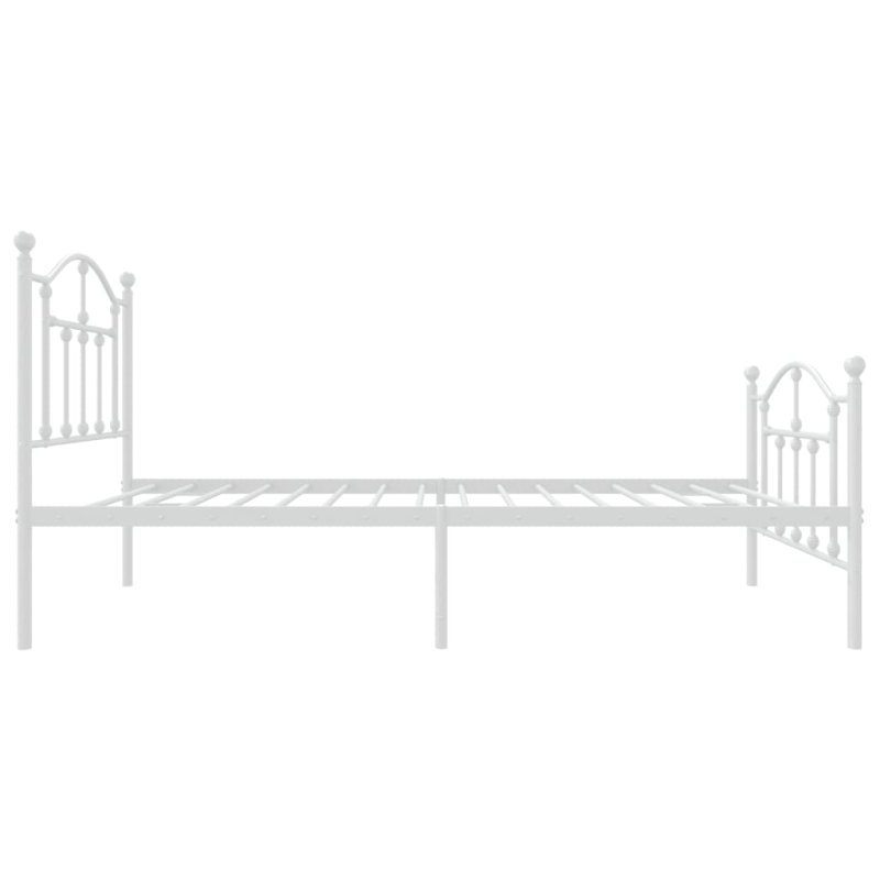 Bettgestell mit Kopf- und Fußteil Metall Weiß 75x190 cm