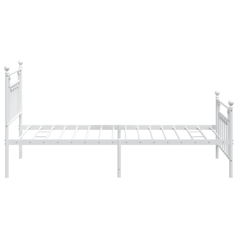 Bettgestell mit Kopf- und Fußteil Metall Weiß 100x200 cm