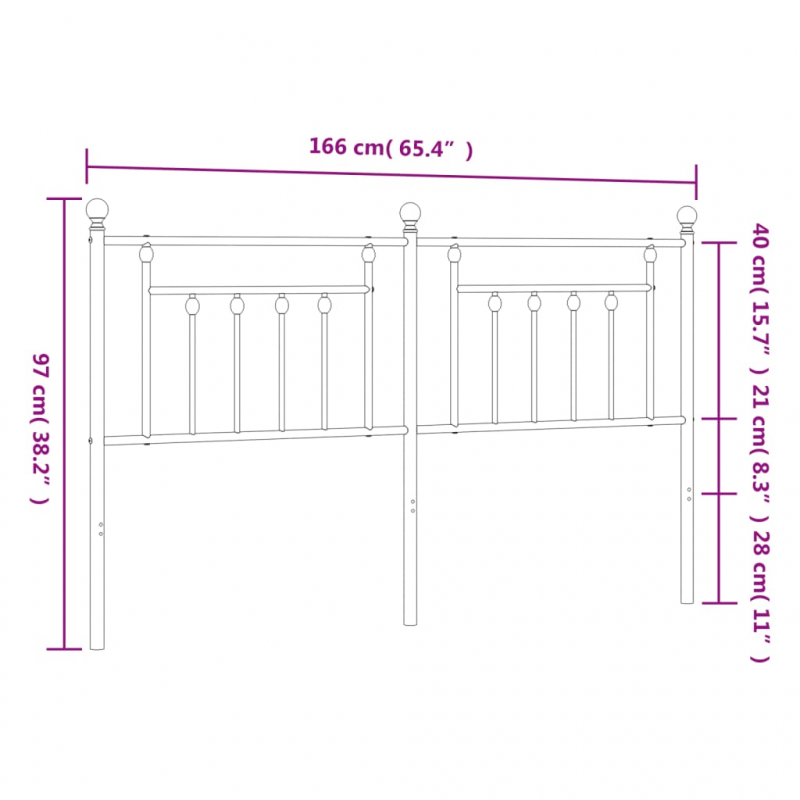 Kopfteil Metall Weiß 160 cm