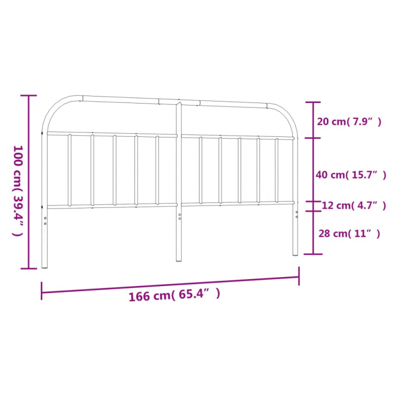 Kopfteil Metall Weiß 160 cm
