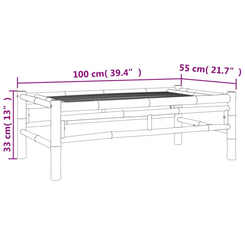 Garten-Couchtisch 100x55x33 cm Bambus