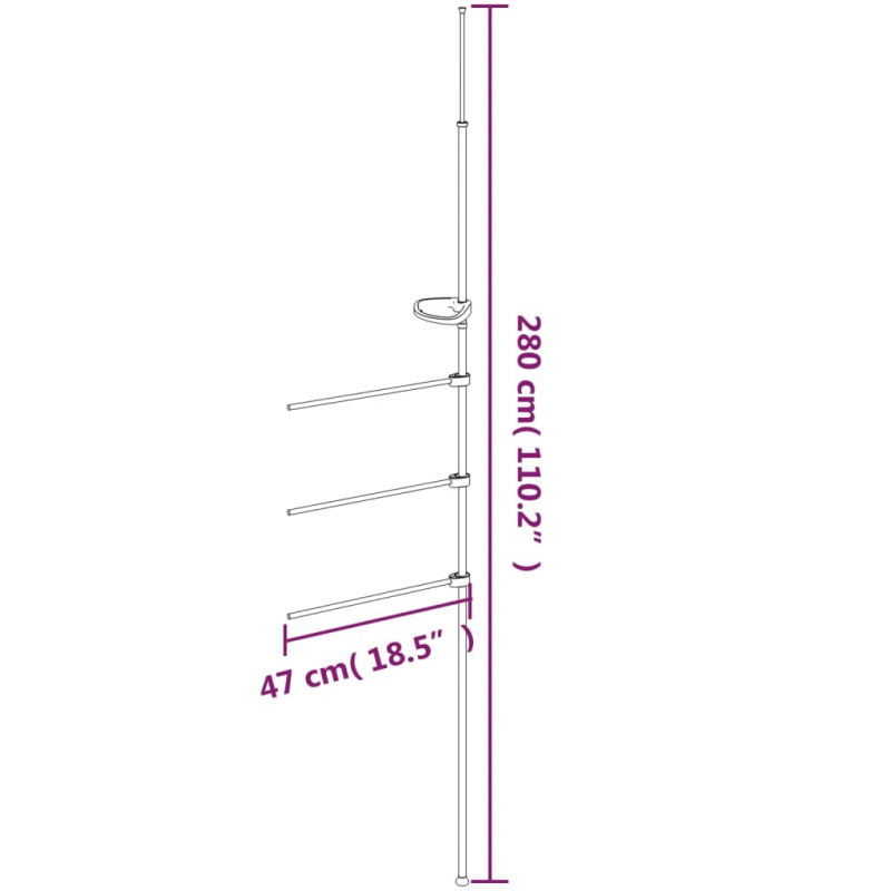 Handtuchhalter 47x280 cm Aluminium