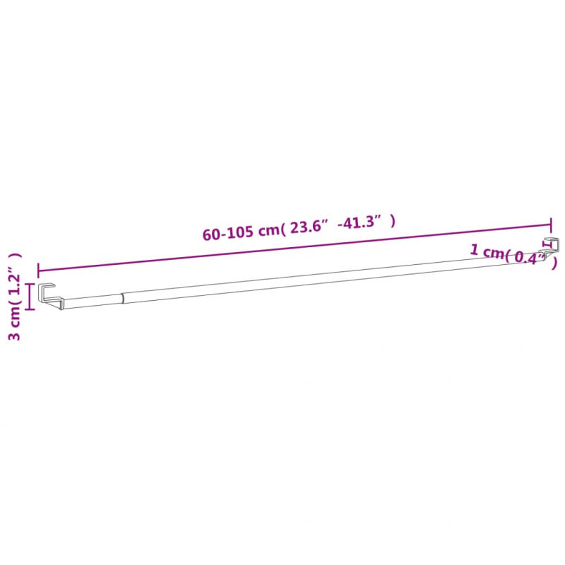 Gardinenstangen 2 Stk. Weiß und Silbern 60-105 cm Aluminium