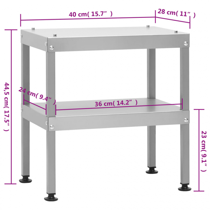 Tisch für Räucherofen 40x28x44,5 cm Verzinkter Stahl