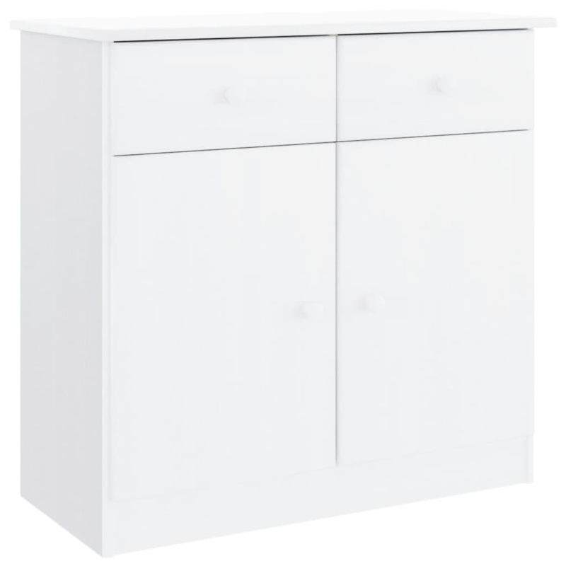 Highboard ALTA Weiß 77x35x165 cm Massivholz Kiefer