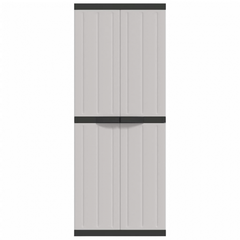 Gartenschrank Grau und Schwarz 65x37x165 cm PP