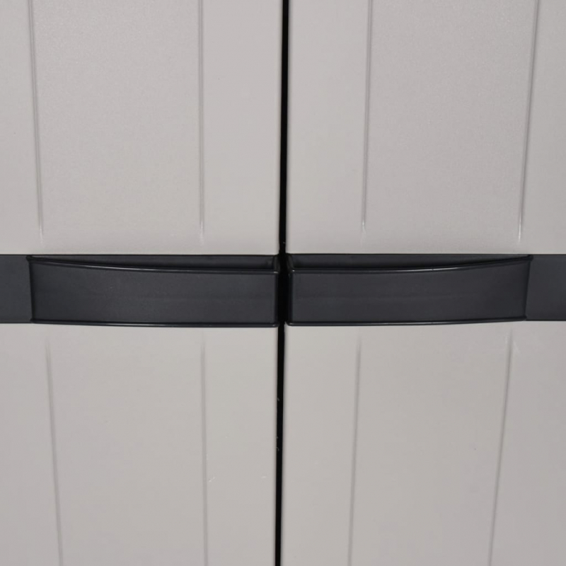 Gartenschrank Grau und Schwarz 65x37x165 cm PP