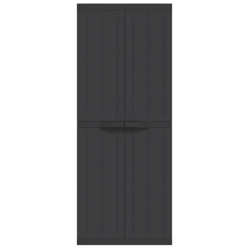 Gartenschrank Schwarz 65x37x165 cm PP
