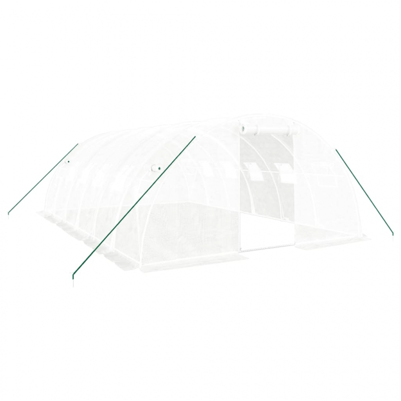 Gewächshaus mit Stahlrahmen Weiß 24 m² 6x4x2 m