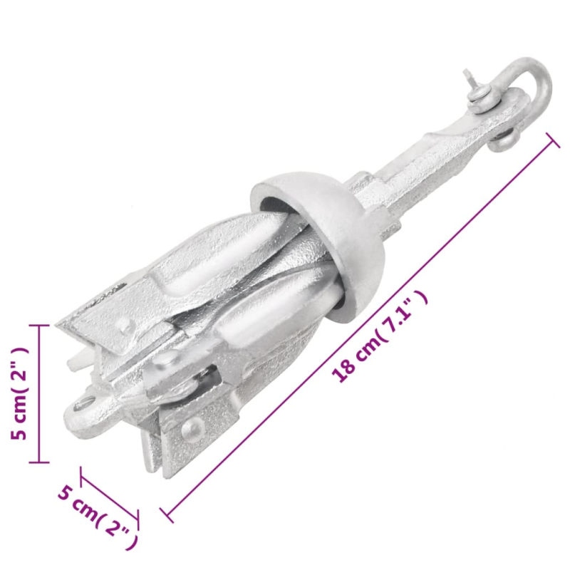 Klappanker Silber 0,7 kg Feuerverzinktes Gusseisen