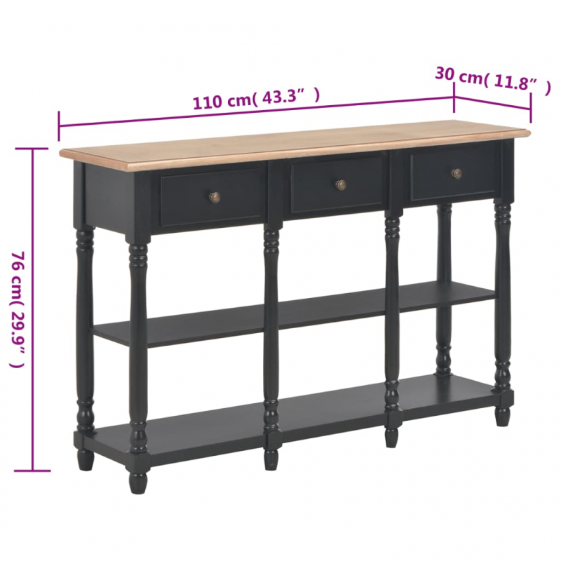 Konsolentisch Schwarz 110x30x76 cm Holzwerkstoff