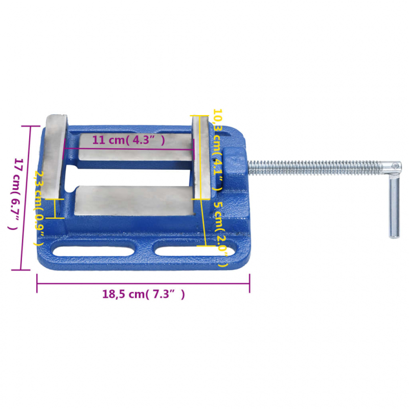 Maschinenschraubstock Blau 100 mm Gusseisen