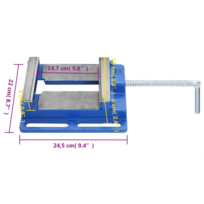 Maschinenschraubstock Blau 150 mm Gusseisen