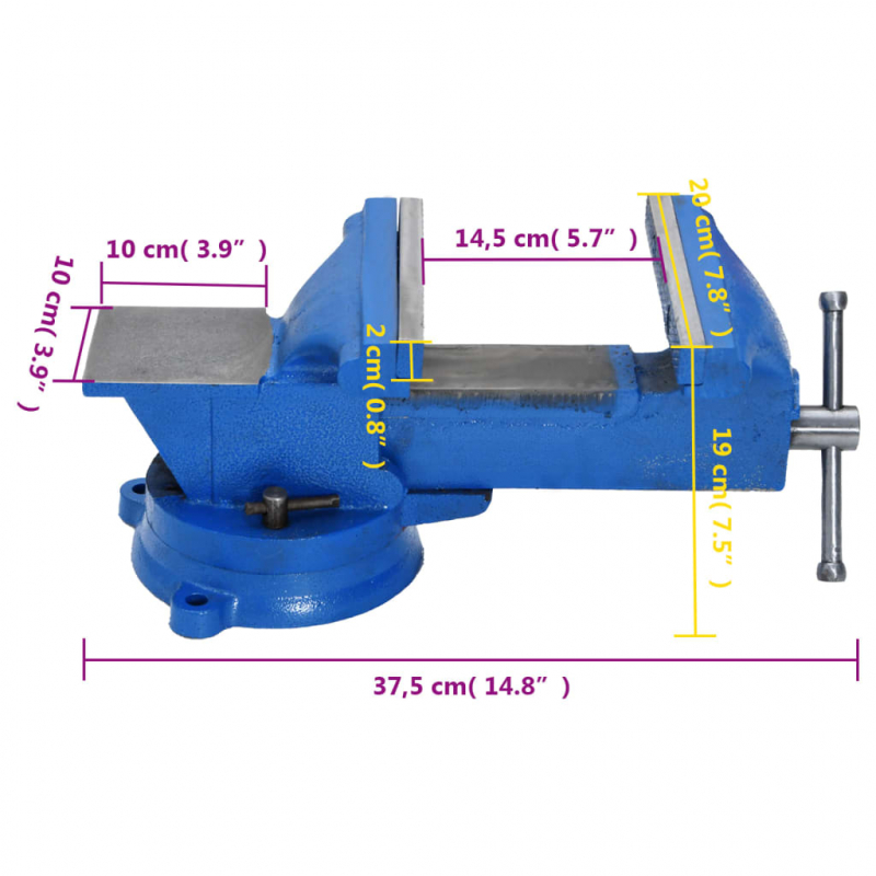 Schraubstock Blau 200 mm Gusseisen