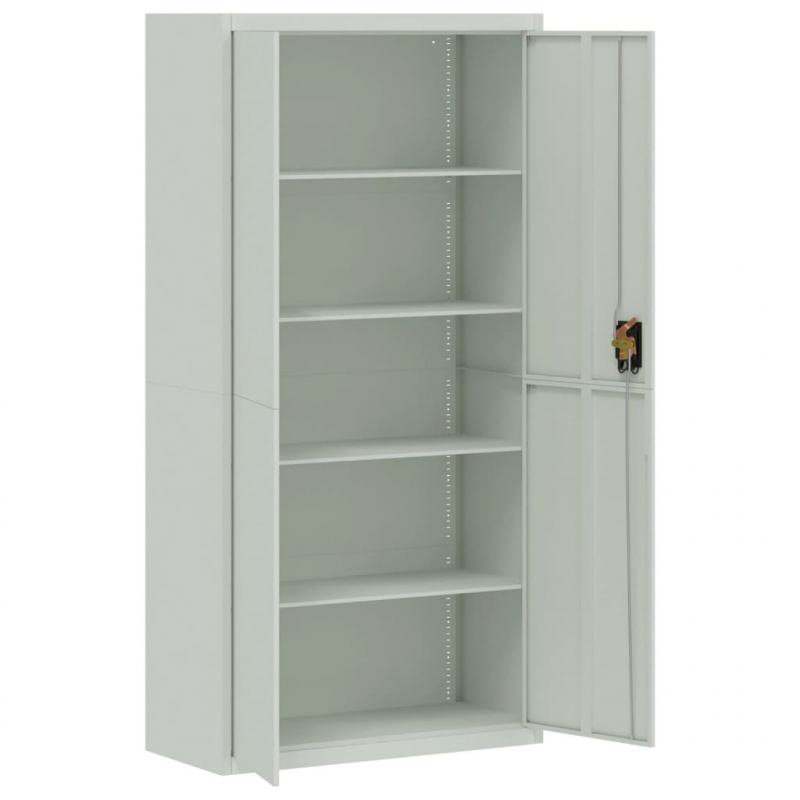 Aktenschrank Hellgrau 90x40x220 cm Stahl