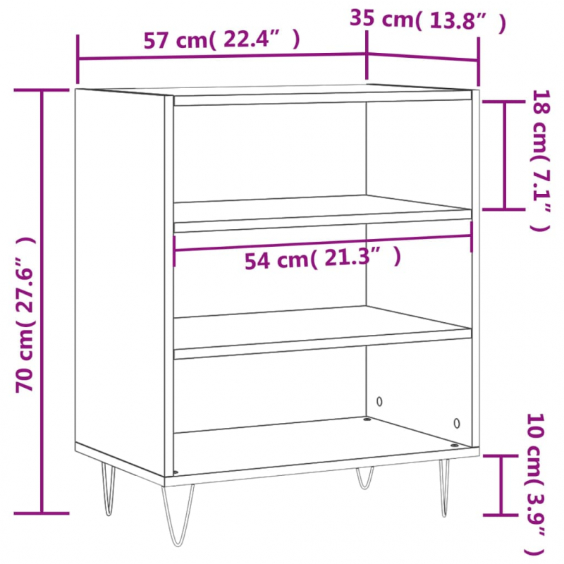 Sideboard Betongrau 57x35x70 cm Holzwerkstoff