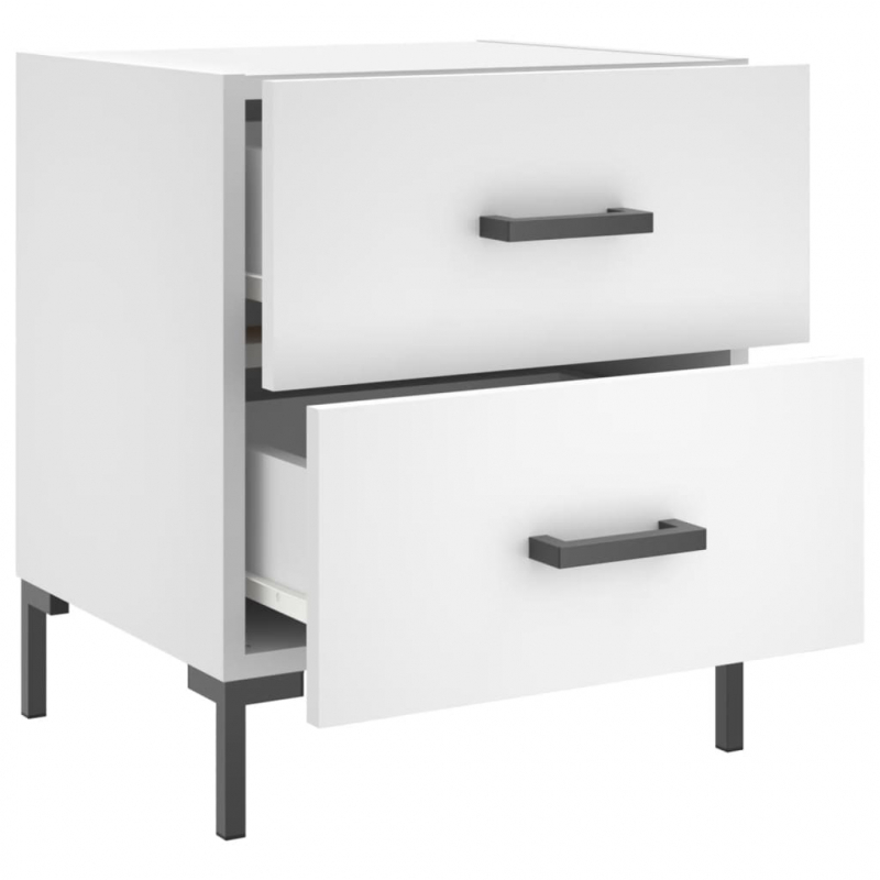 Nachttische 2 Stk. Weiß 40x35x47,5 cm Holzwerkstoff